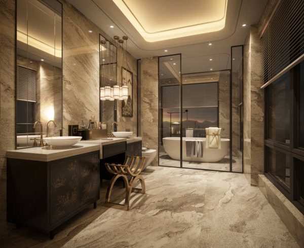 small luxury master bathroom