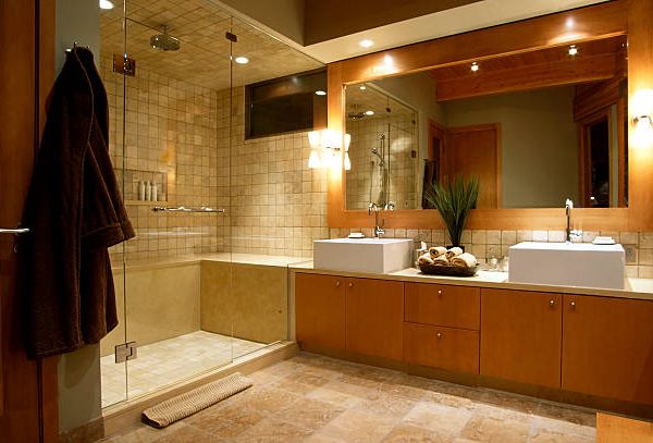 small luxury master bathroom